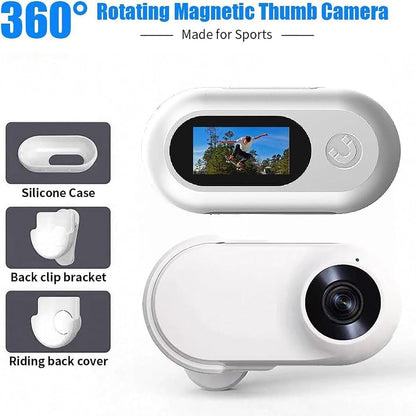 Thumb Motion Action Camera, 1080p Thumb Motion Sports Recorder, Mini Action Cam with Detachable Sports Clip, Waterproof, Supports Photo/Video/Playback Loop (1PCS)