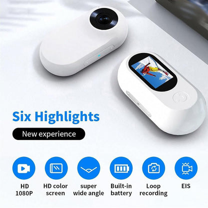 Thumb Motion Action Camera, 1080p Thumb Motion Sports Recorder, Mini Action Cam with Detachable Sports Clip, Waterproof, Supports Photo/Video/Playback Loop (1PCS)