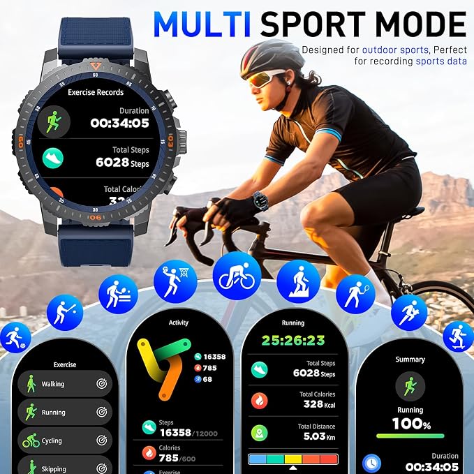Smart Watch for Men  Smart Watch for Men Fitness Watch 100+ Sports Modes Heart