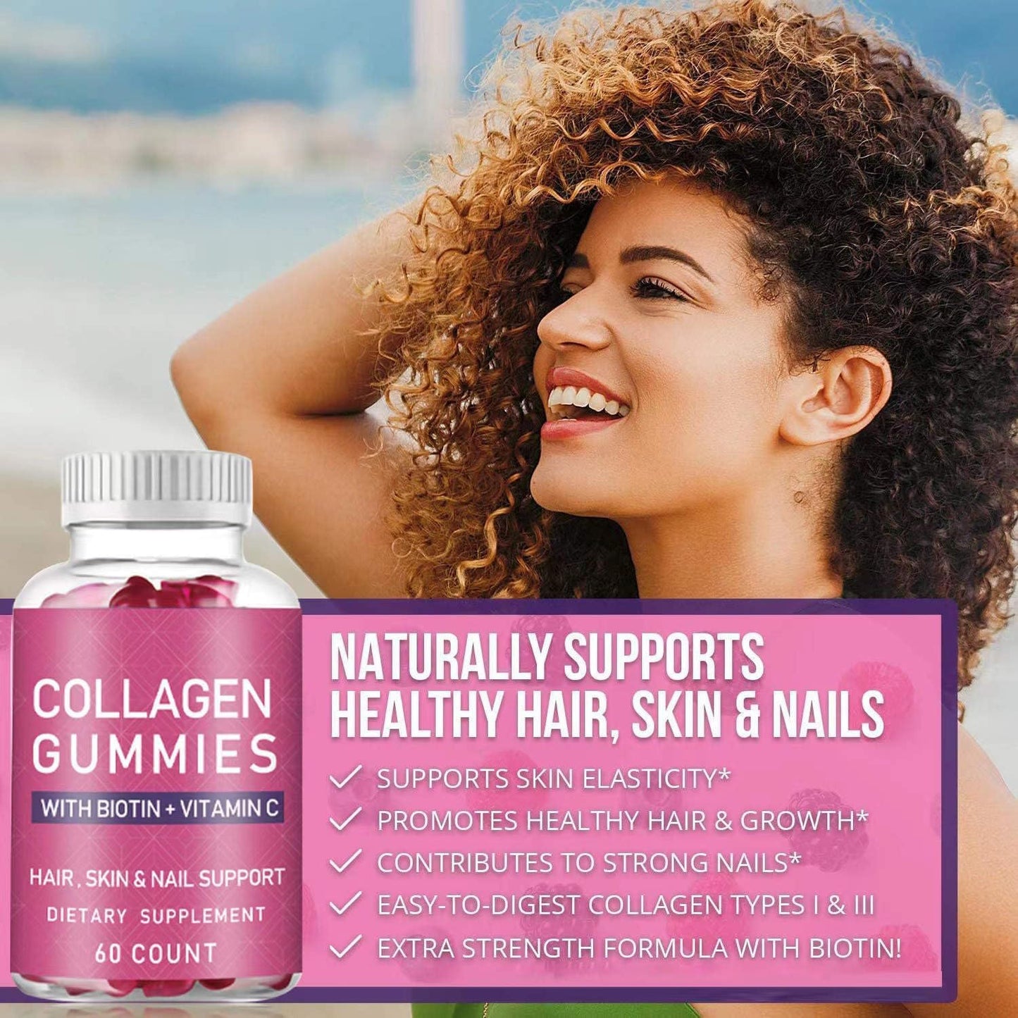Collagen Gummies, Marine Collagen Supplement with Effective  Gummies, 60 Gummies