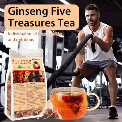 Ginseng Five Treasures Kidney Tea Natural Kidney Cleanse Detox Tea for Women & Men(1 Pack/25 Bags)